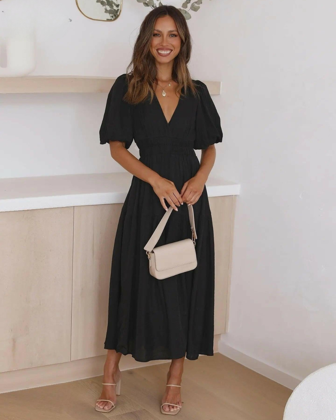 Avalon - Dress with Puff Sleeves