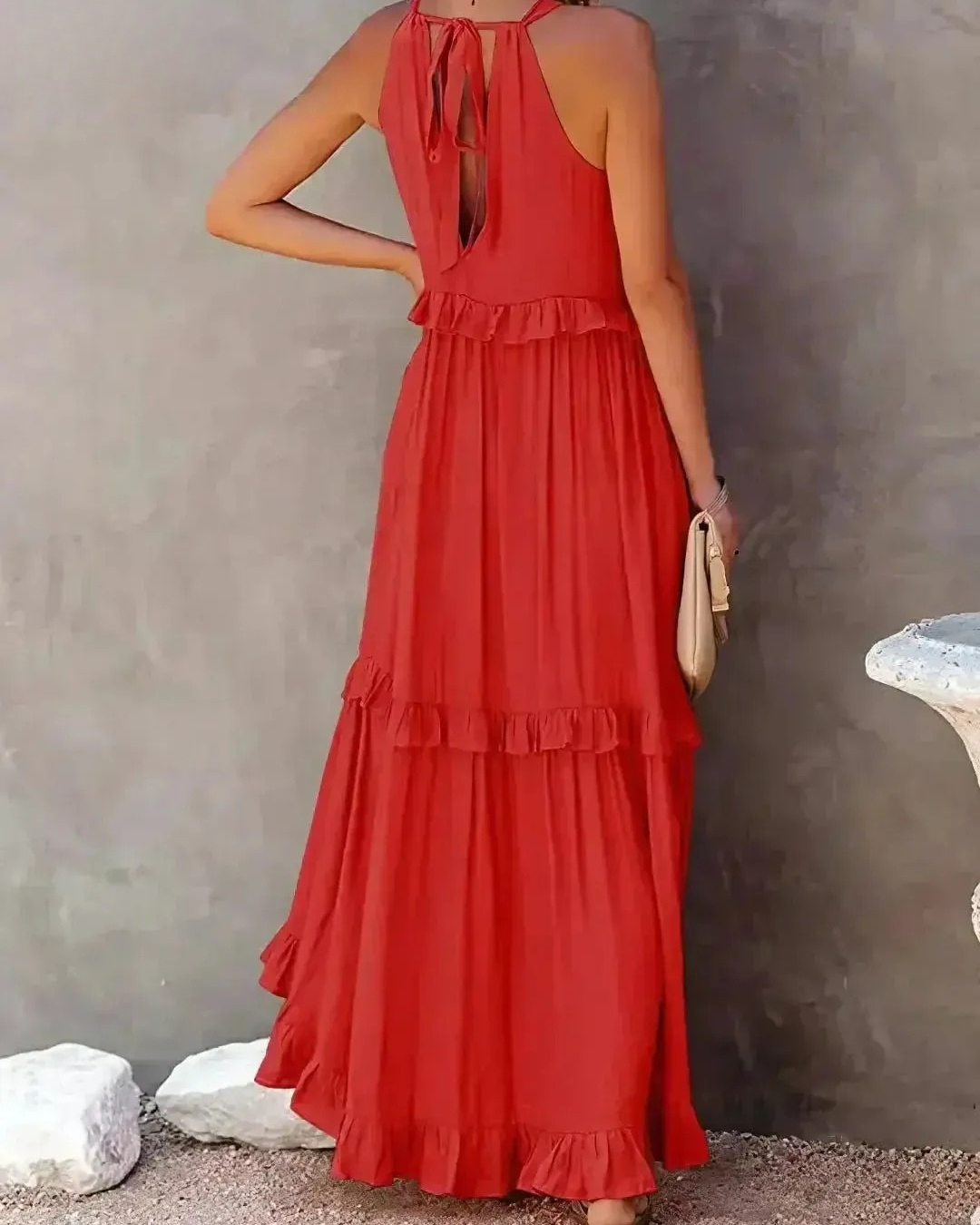 Lorena - Halterneck Dress With Ruffles and Pockets