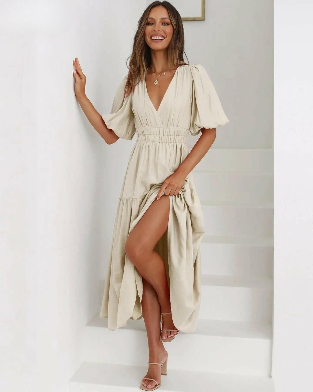 Avalon - Dress with Puff Sleeves