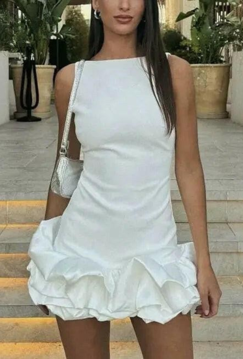 Lily - Stylish Sweet Ruffled Mini Dress