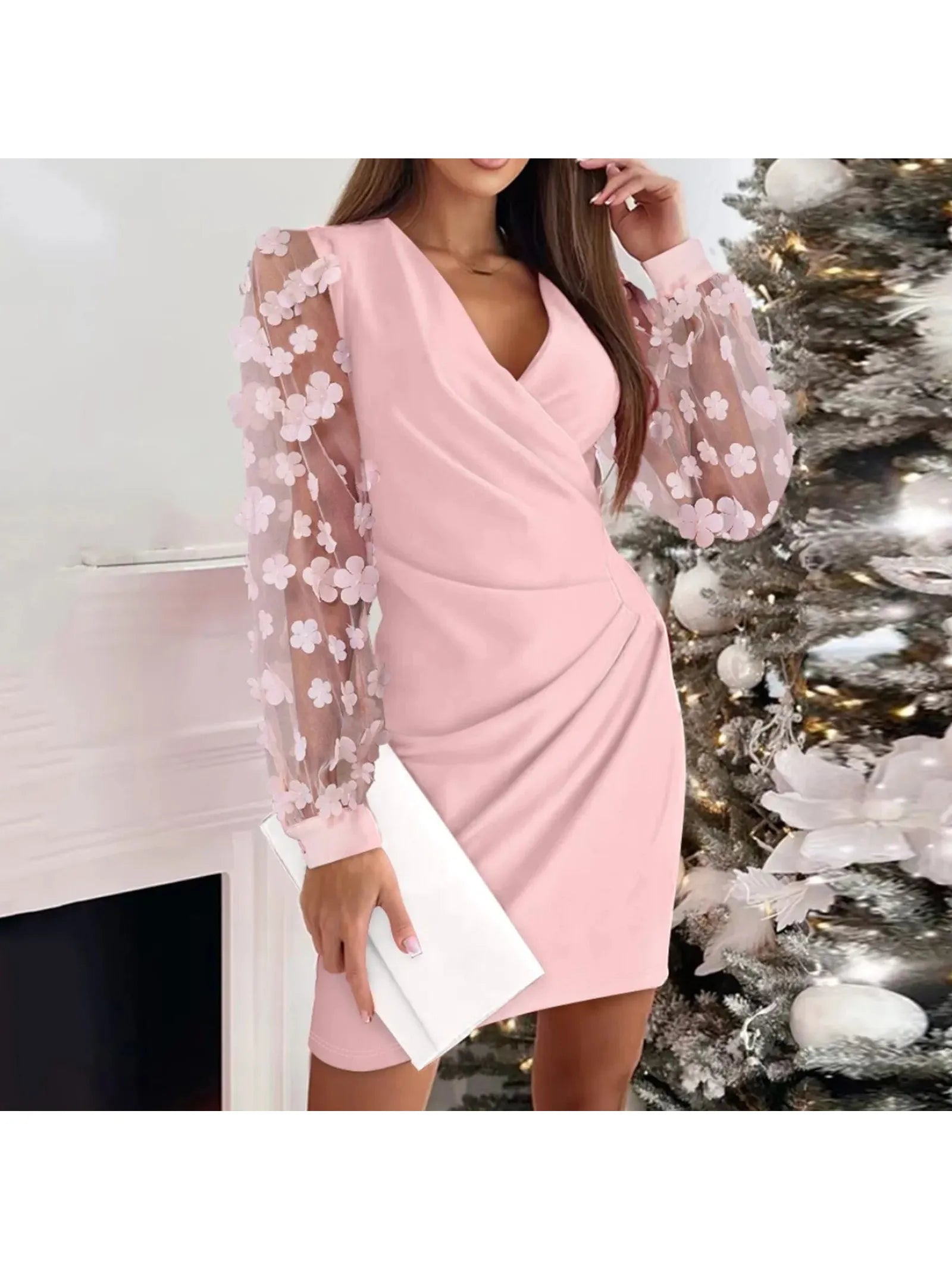 Cristina™ - Elegant Sleeve Wrap Dress